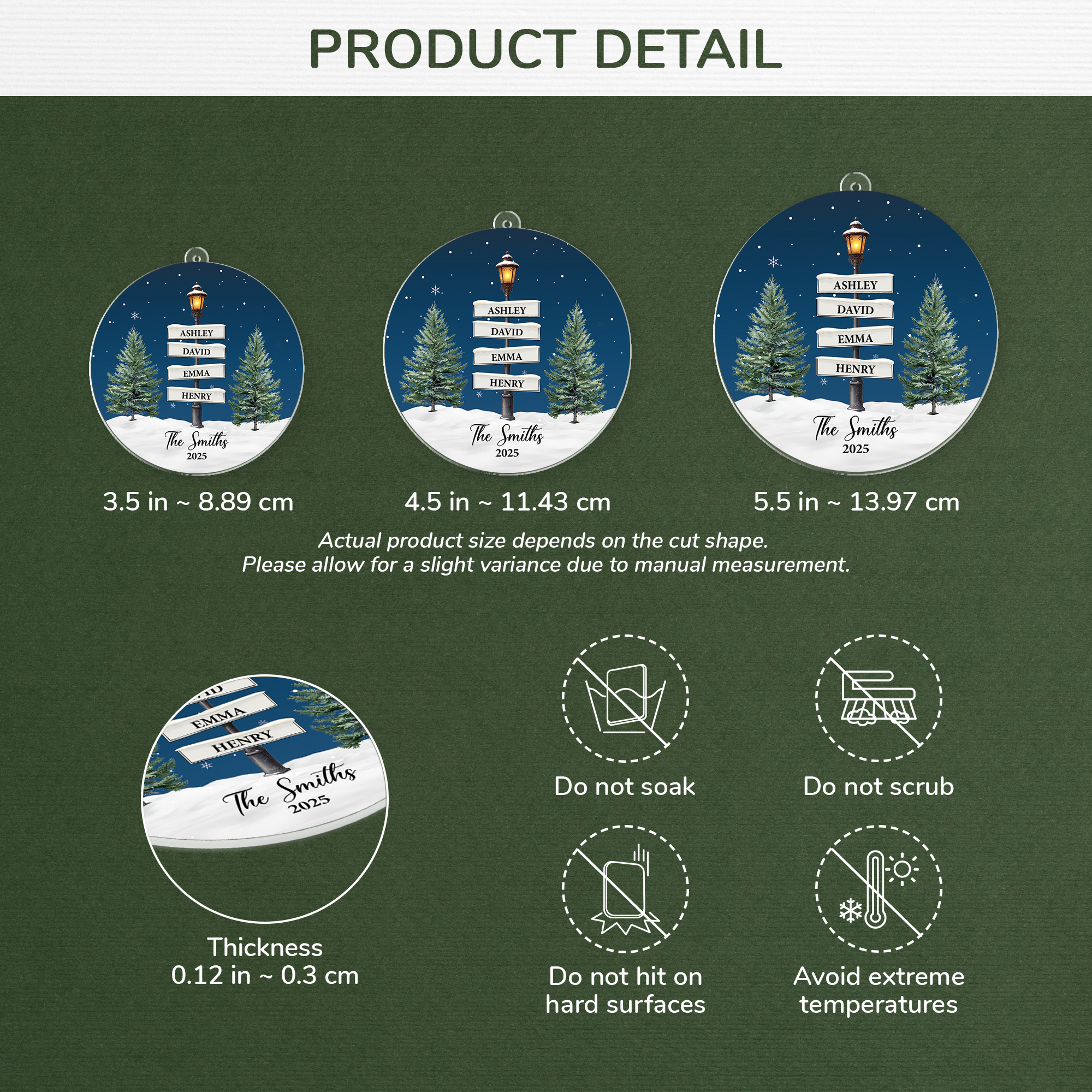 5381OUS3 personalized family gifts acrylic xmas ornaments with names 5381OTUZI