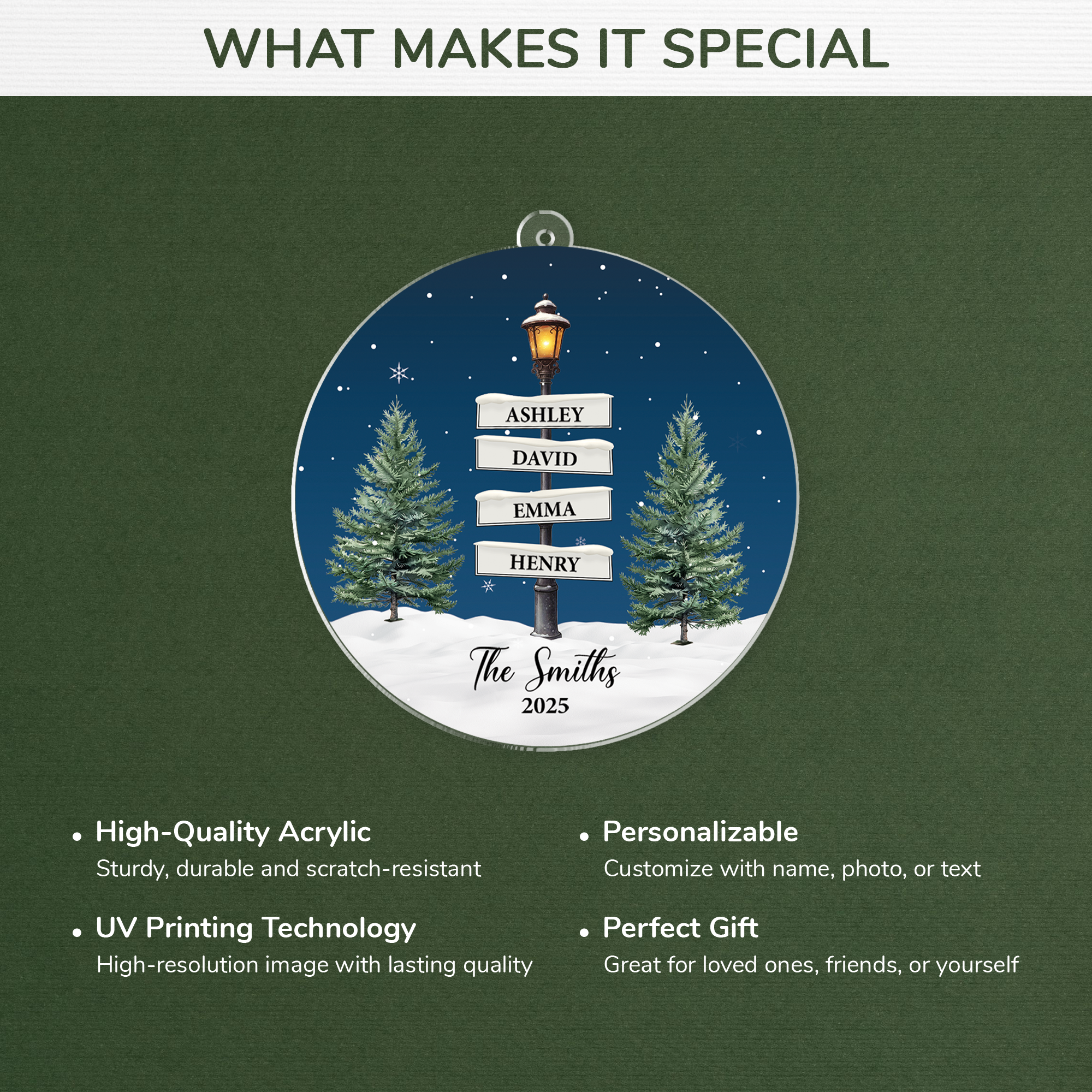 5381OUS4 personalized family gifts acrylic xmas ornaments with names 5381OTUZI