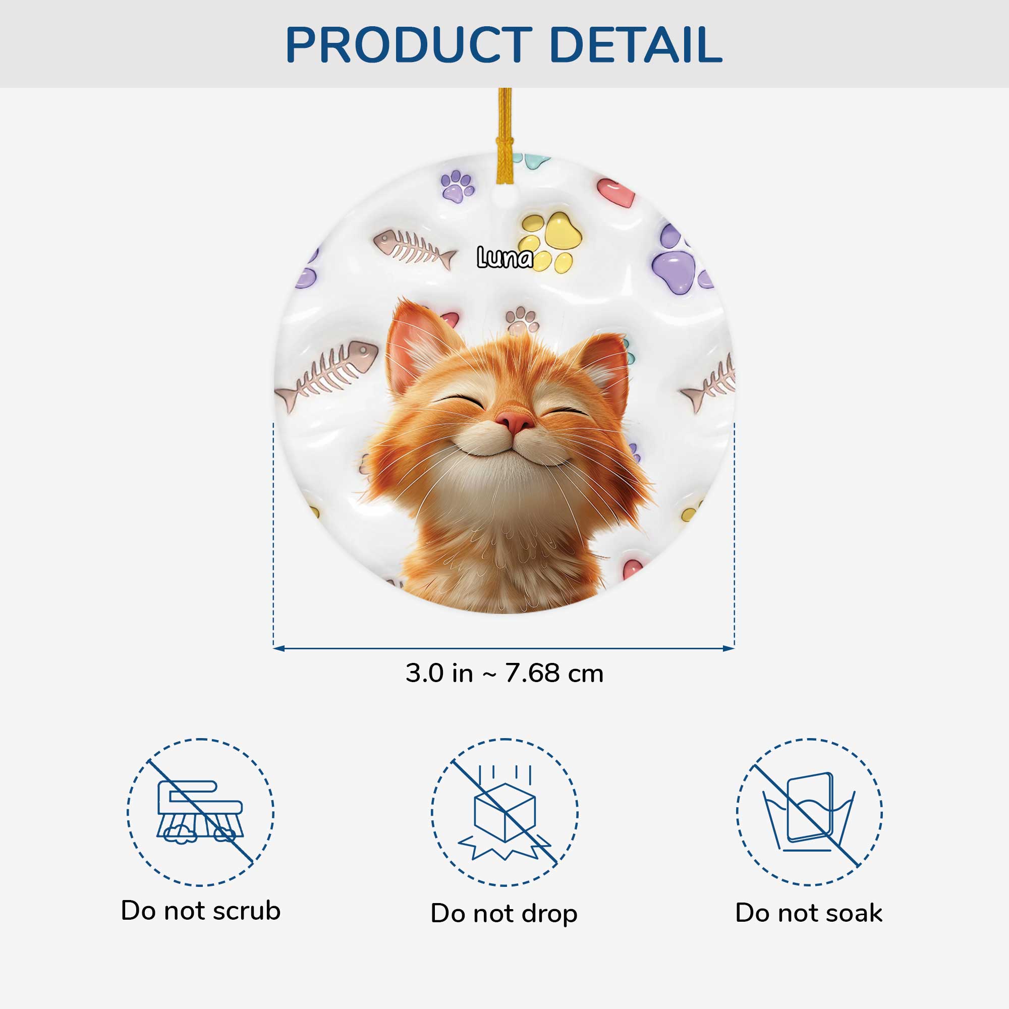 5382OUS3 custom gifts for cat lovers ceramic christmas ornaments 5382O3KAD