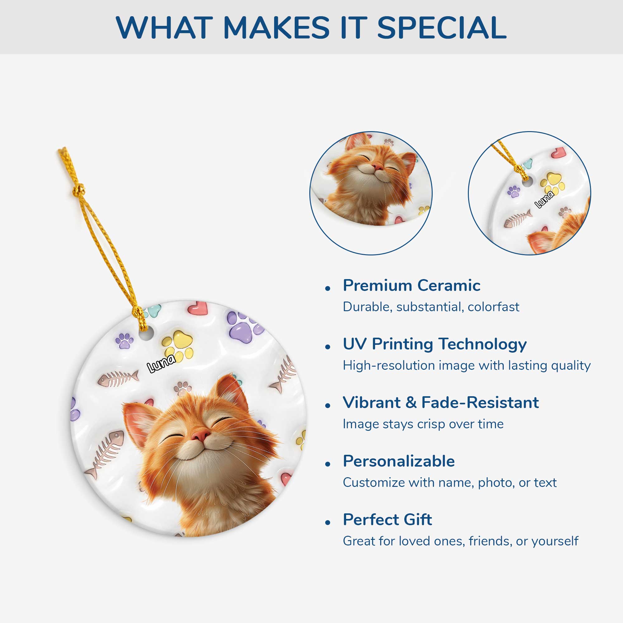 5382OUS4 custom gifts for cat lovers ceramic christmas ornaments 5382O3KAD