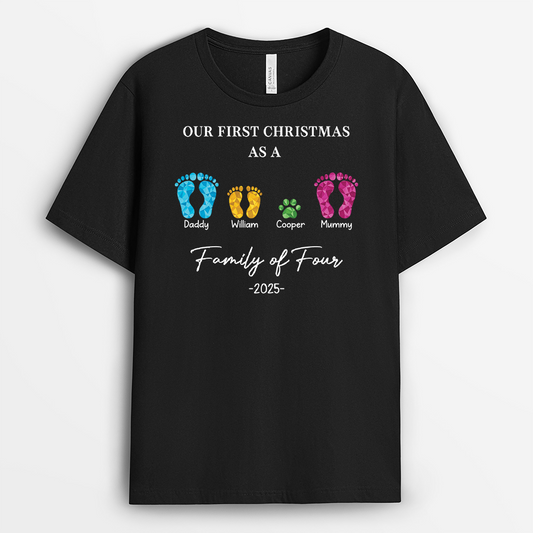 5401AUK1 matching family shirts_ our first christmas as a family of 4 5401A3ZQI
