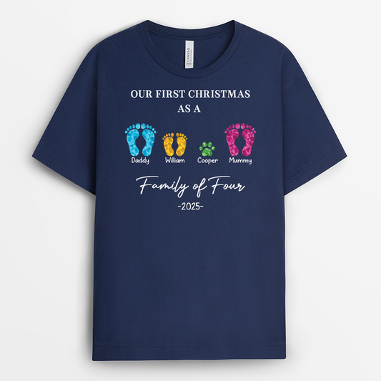 5401AUK2 matching family shirts_ our first christmas as a family of 4 5401A3ZQI