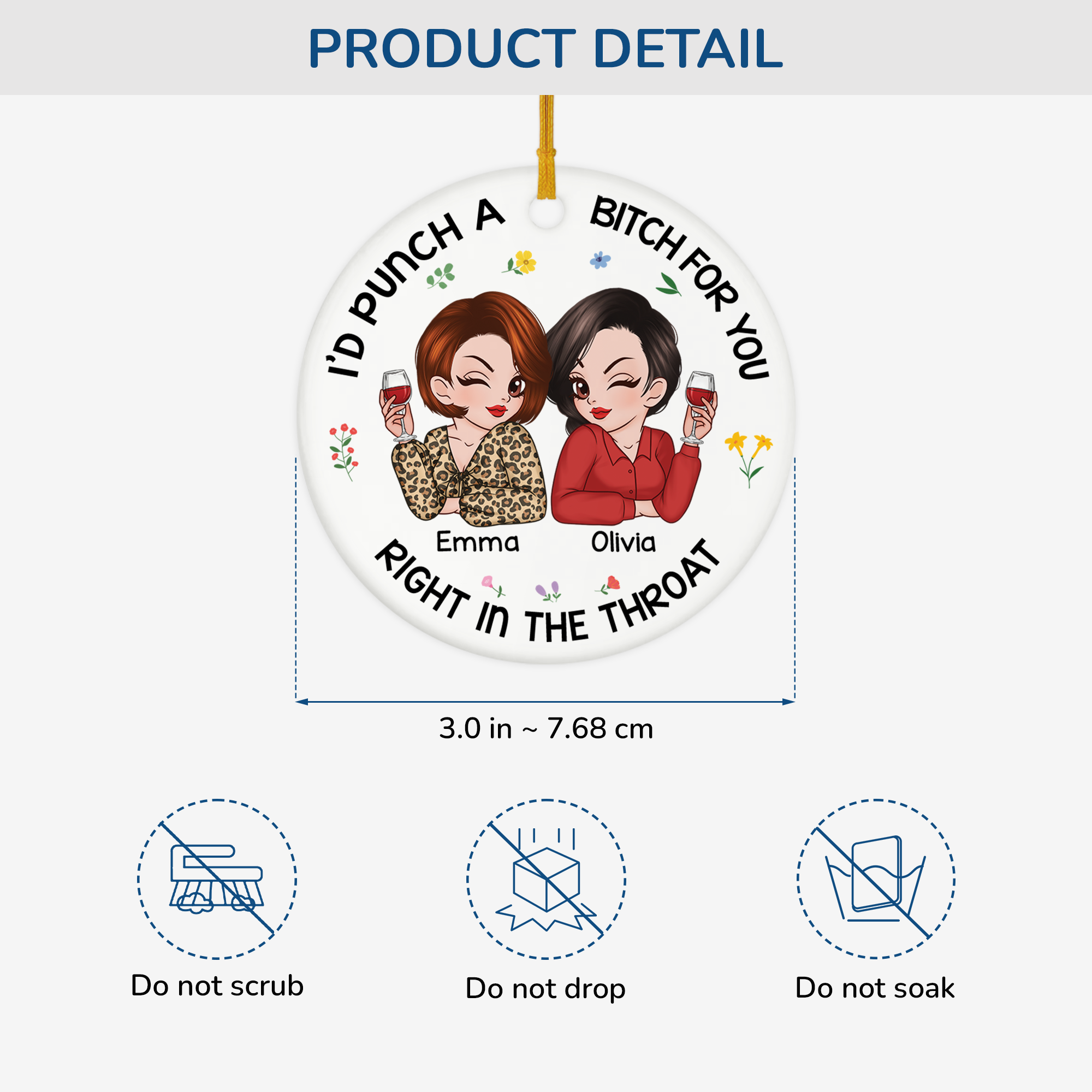 5404OUS3 custom ceramic ornaments funny christmas gifts for friends 5404O