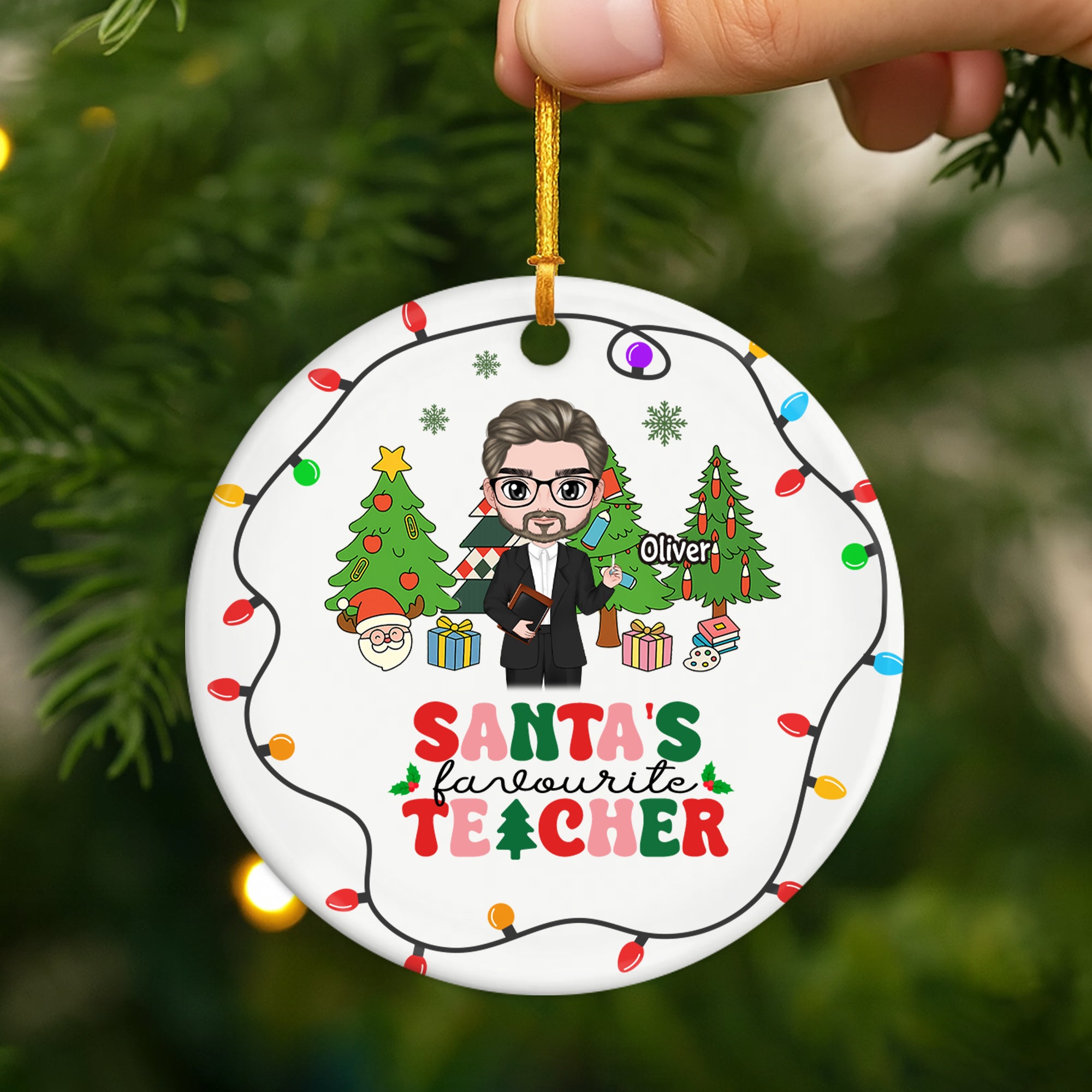 5406OUK2 personalised santas teacher ceramic ornament 5406O_d94140da b7fb 4266 a3af 377a6b484d25