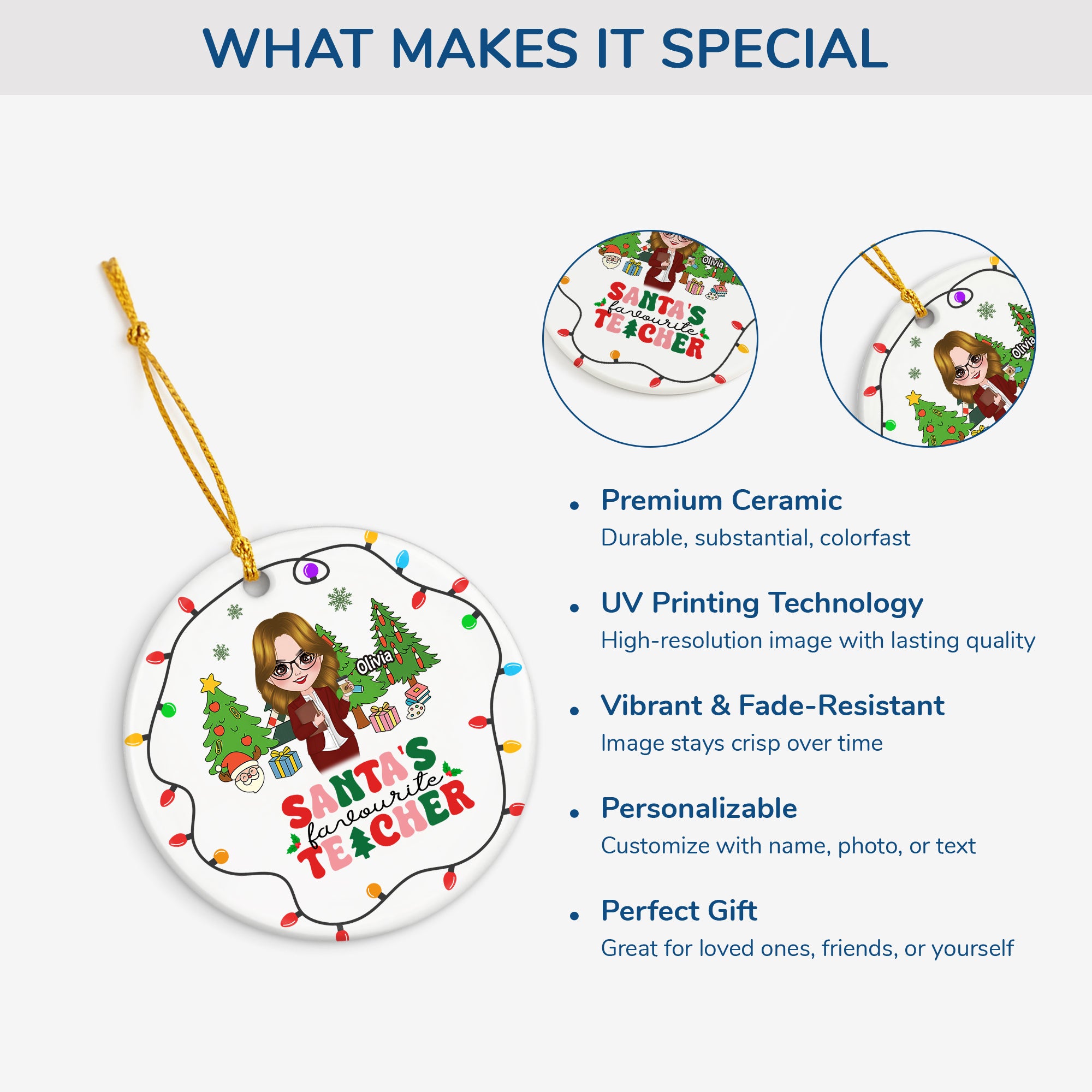 5406OUK4 personalised santas teacher ceramic ornament 5406O_0bbe6055 4ef7 4788 95da 0b2e41179b8b