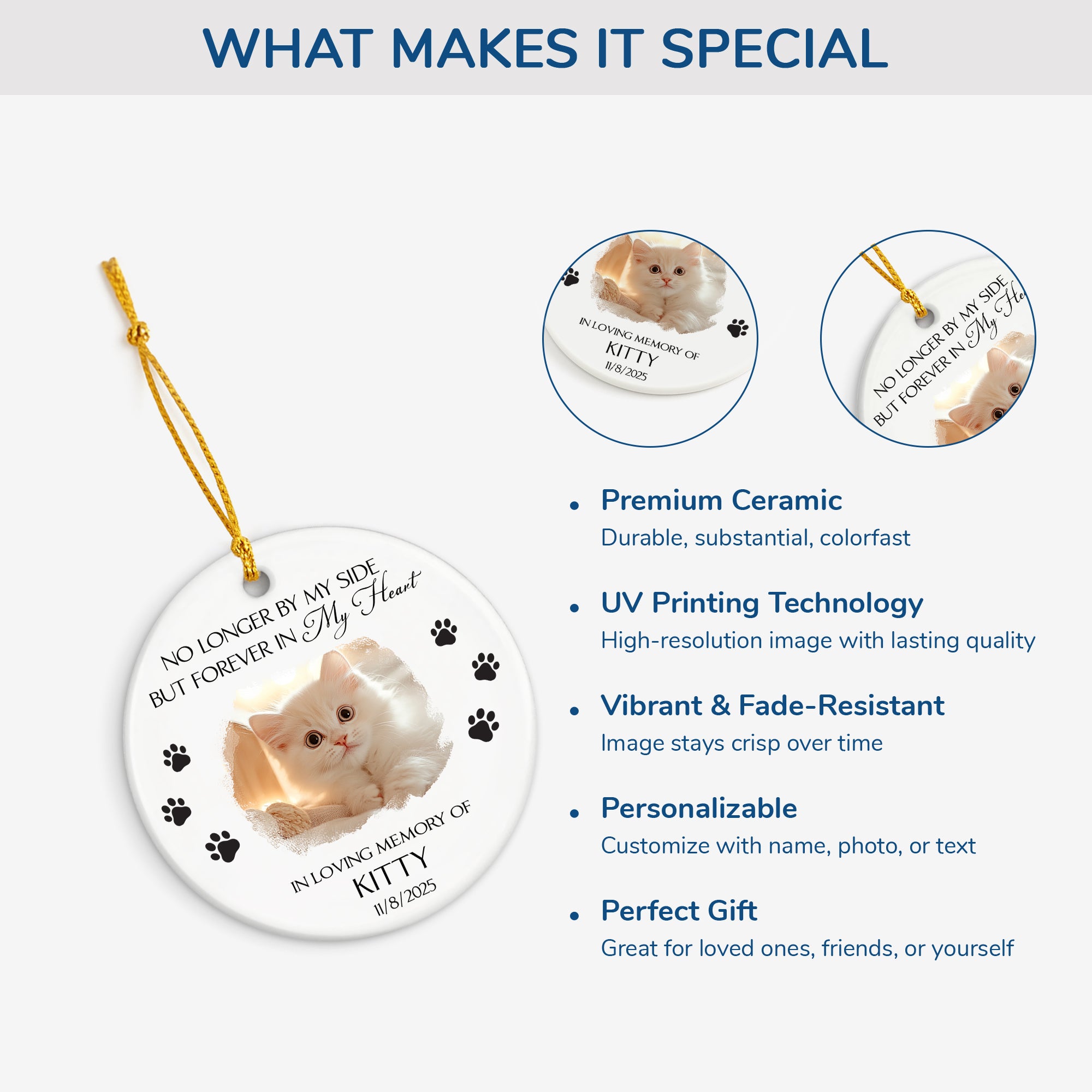 5408OUS3 personalized in loving memory gifts ceramic cat ornaments 5408OKQCD