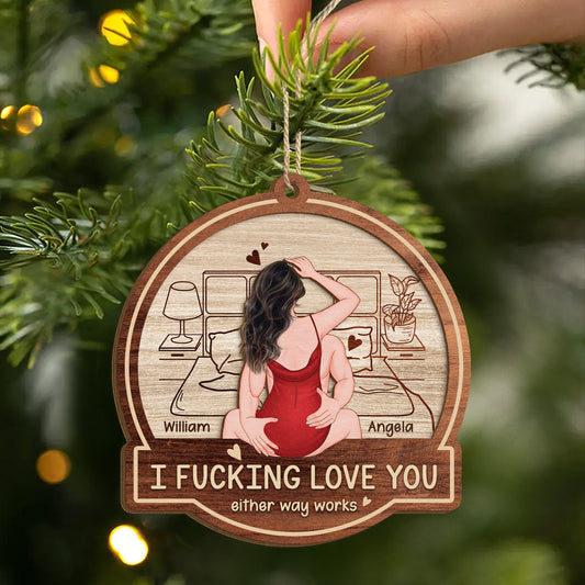 5419OUS2 custom couple gifts for christmas 2 layered wooden ornaments 5419O6LQG