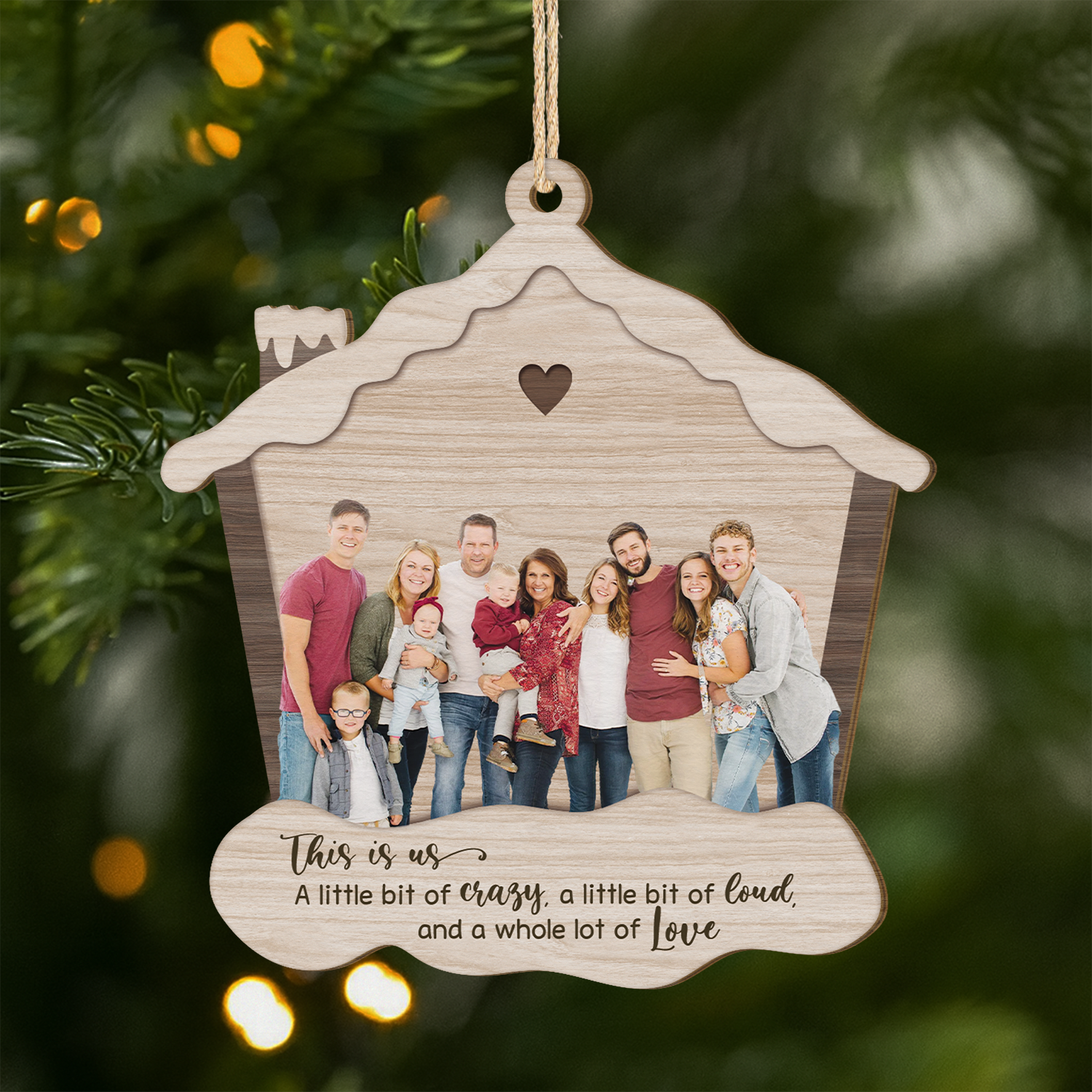 5420OUK1 custom 1 layered wooden photo ornaments family christmas gifts 5420O6ZCI