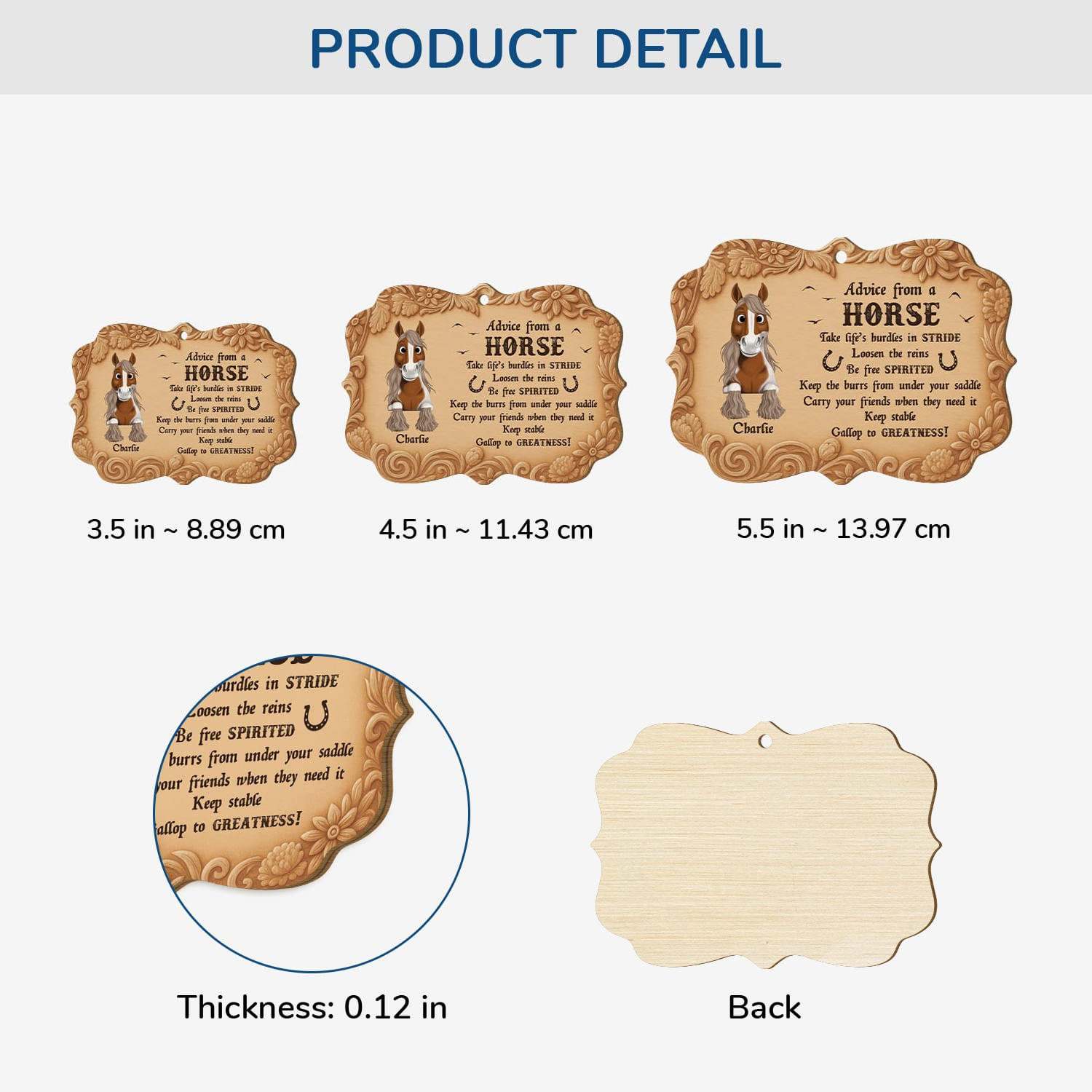 5421OUS3 personalized horse xmas ornaments_ 1 layered wooden ornaments 5421O6HMU