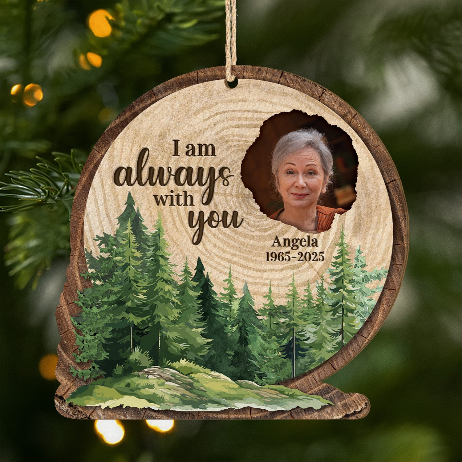 5425OUK1 personalized 1 layered wooden ornaments picture memorial gifts_ 5425O8ZQA