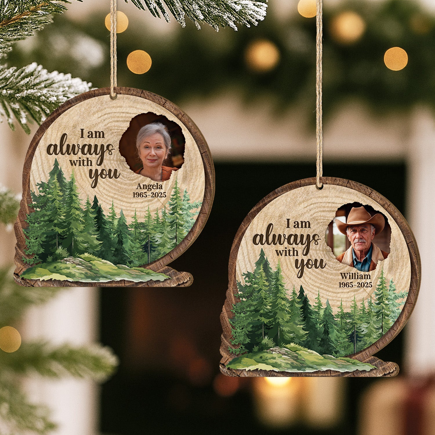 5425OUK2 personalized 1 layered wooden ornaments picture memorial gifts_ 5425O8ZQA
