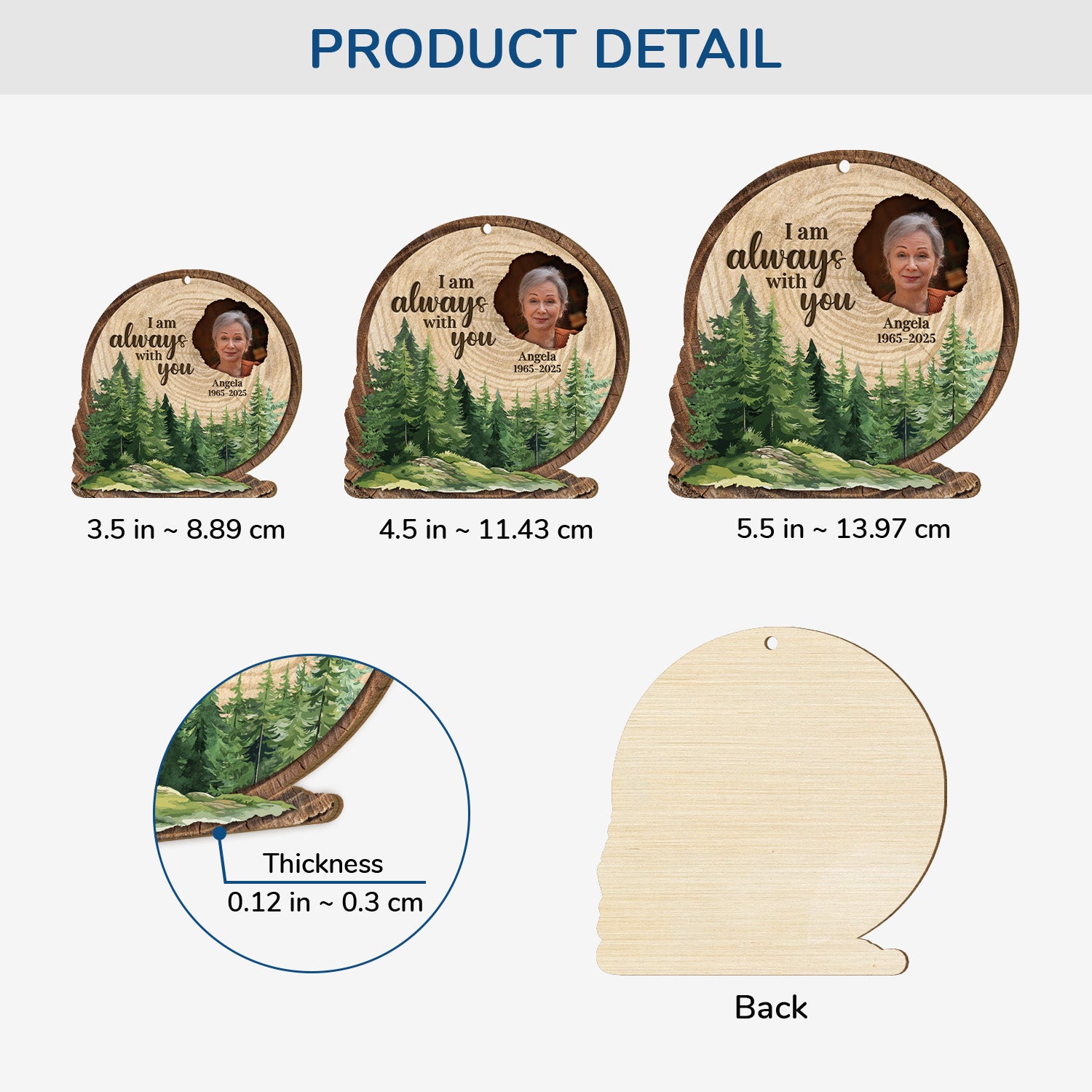 5425OUK3 personalized 1 layered wooden ornaments picture memorial gifts_ 5425O8ZQA