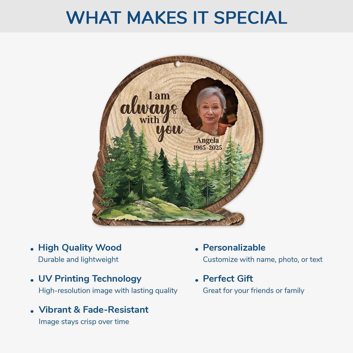 5425OUK4 personalized 1 layered wooden ornaments picture memorial gifts_ 5425O8ZQA