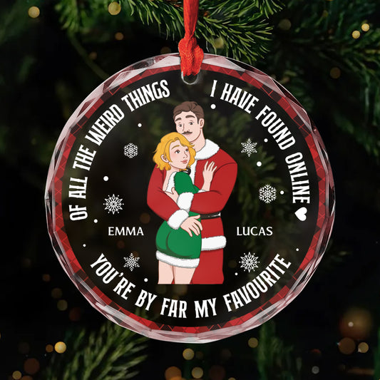 5426OUK1 custom glass xmas ornaments funny christmas gifts for couples 5426OKLZG