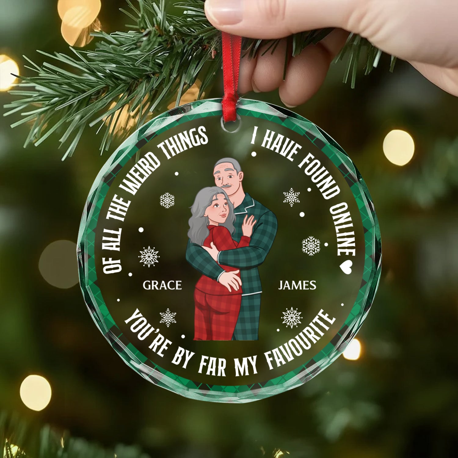 5426OUK2 custom glass xmas ornaments funny christmas gifts for couples 5426OKLZG