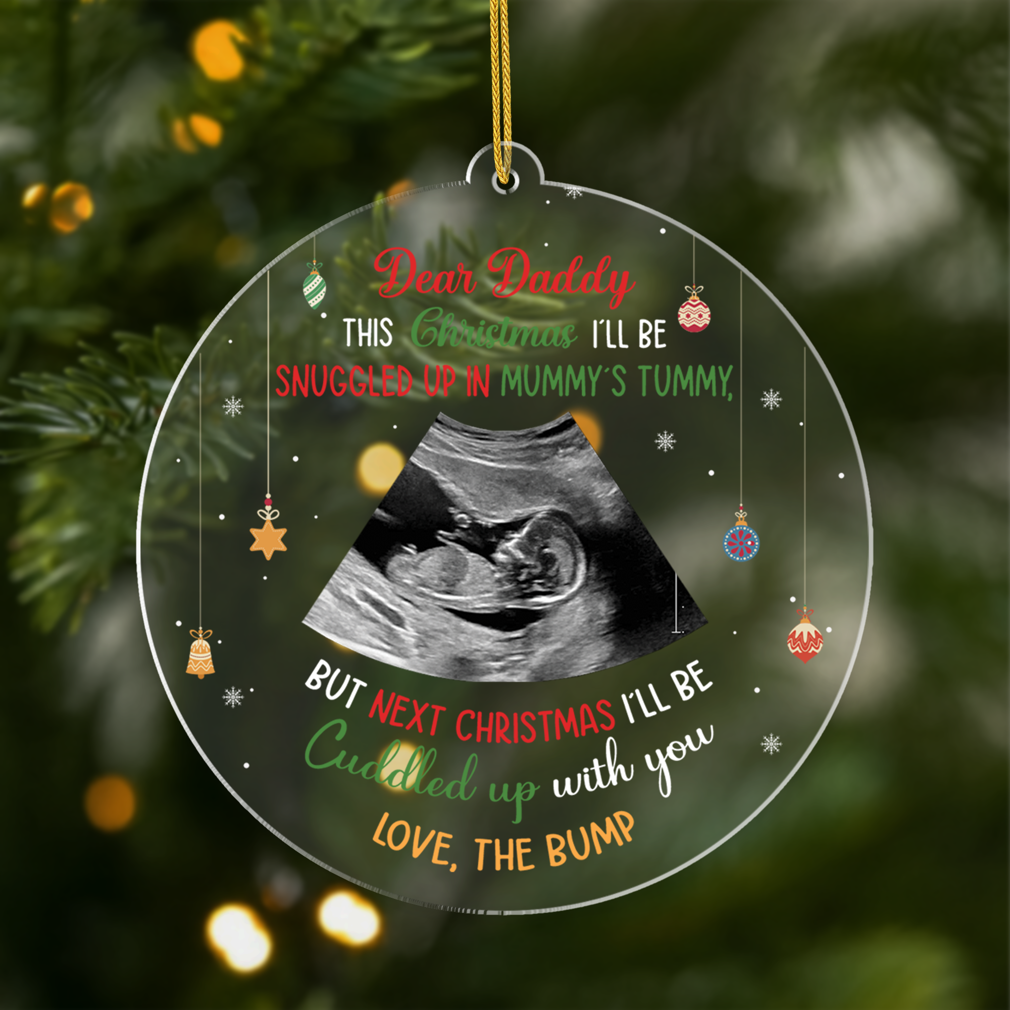 5428OUS1 custom dad to be gifts_ acylic ultrasound christmas ornament_ 5428OKU5B