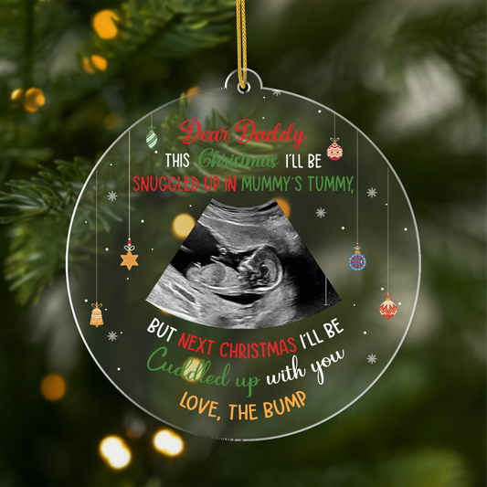 5428OUS1 custom dad to be gifts_ acylic ultrasound christmas ornament_ 5428OKU5B