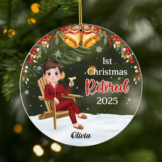 5429OUS1 custom retirement gifts acrylic first christmas retired ornament 5429OKT0A
