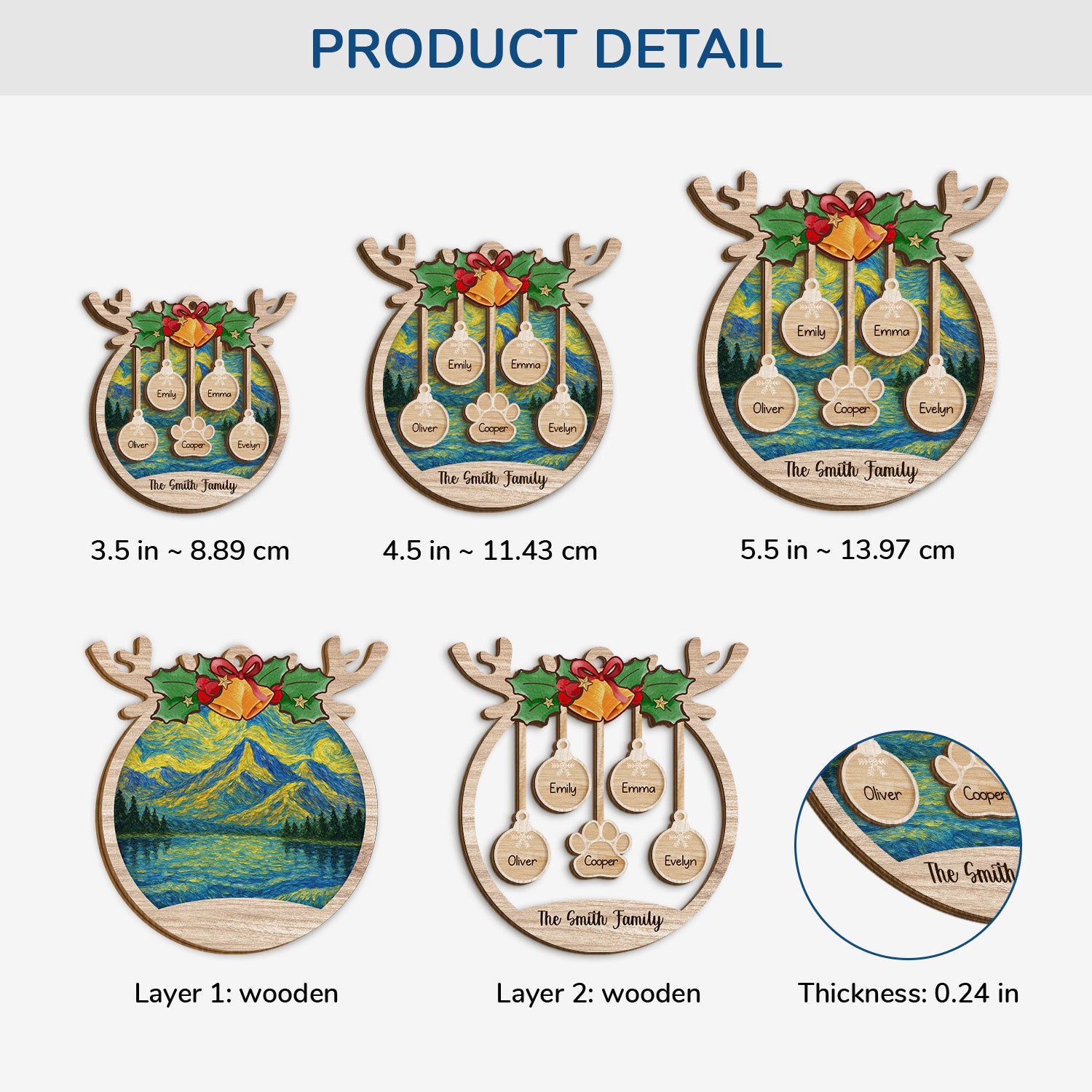 5440OUK3 personalized family christmas gifts 2 layered wooden ornament_ 5440O8ZQI