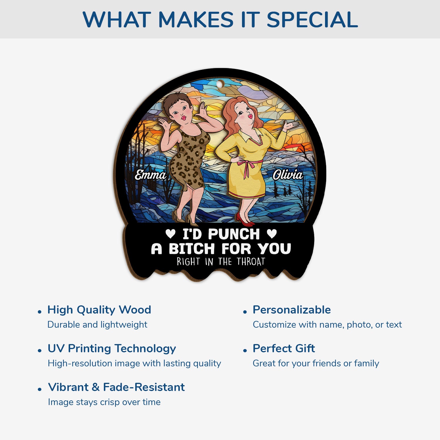 5446OUS4 personalized christmas gifts for friends 2 layered wood ornament_ 5446O8TTF