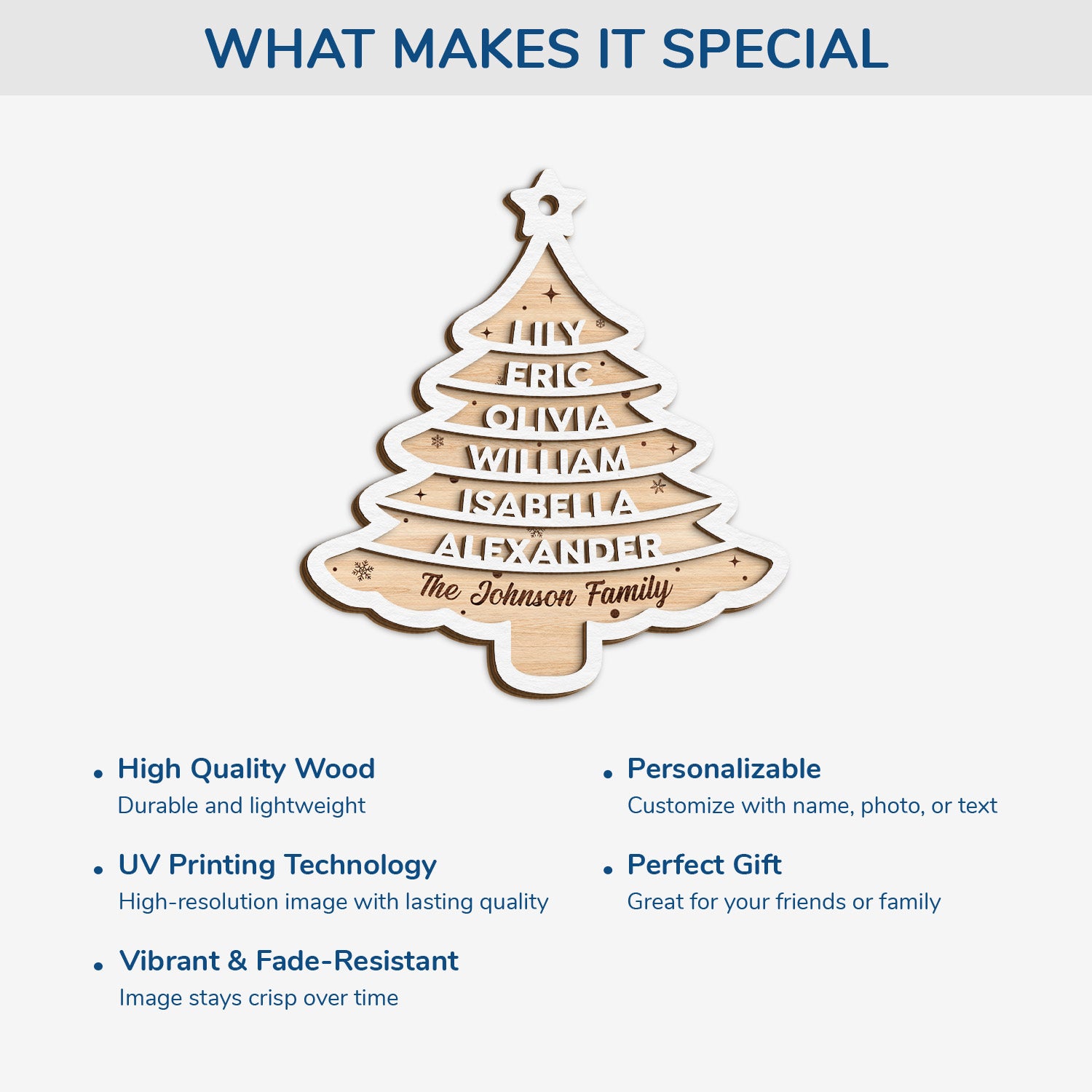 5449OUK4 custom family gifts 2 layered christmas tree wood ornaments_ 5449O6ZMF