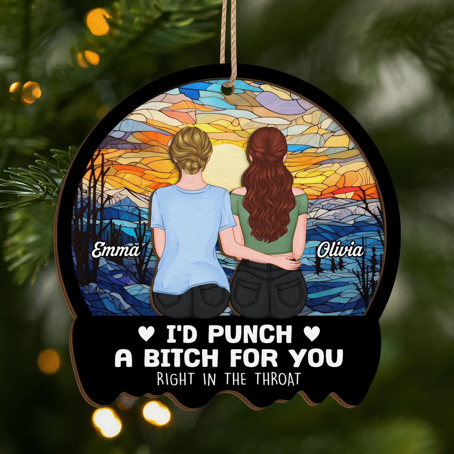 5453OUS1 custom 2 layered wood ornament_ funny xmas gifts for friends 5453O8LTF