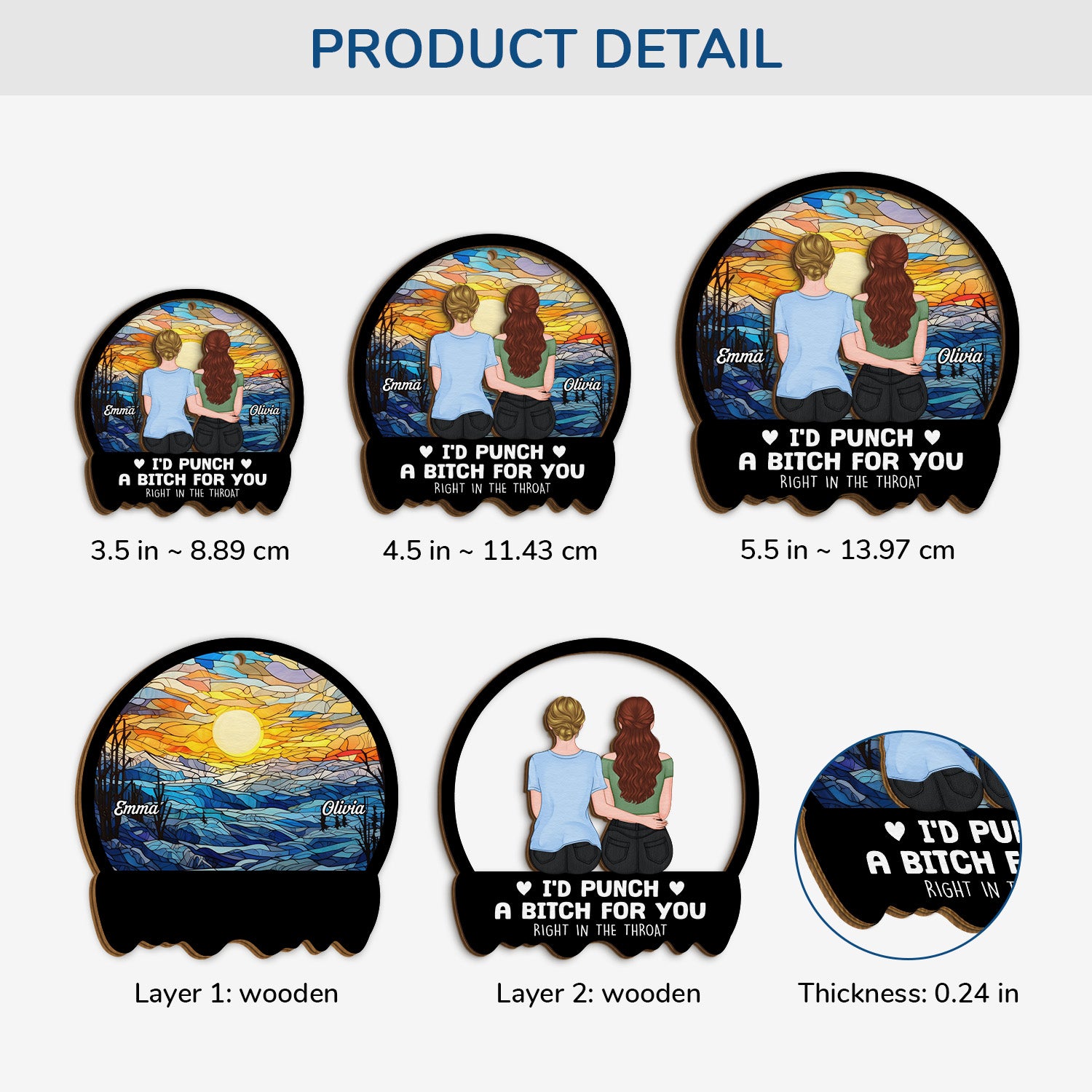 5453OUS3 custom 2 layered wood ornament_ funny xmas gifts for friends 5453O8LTF