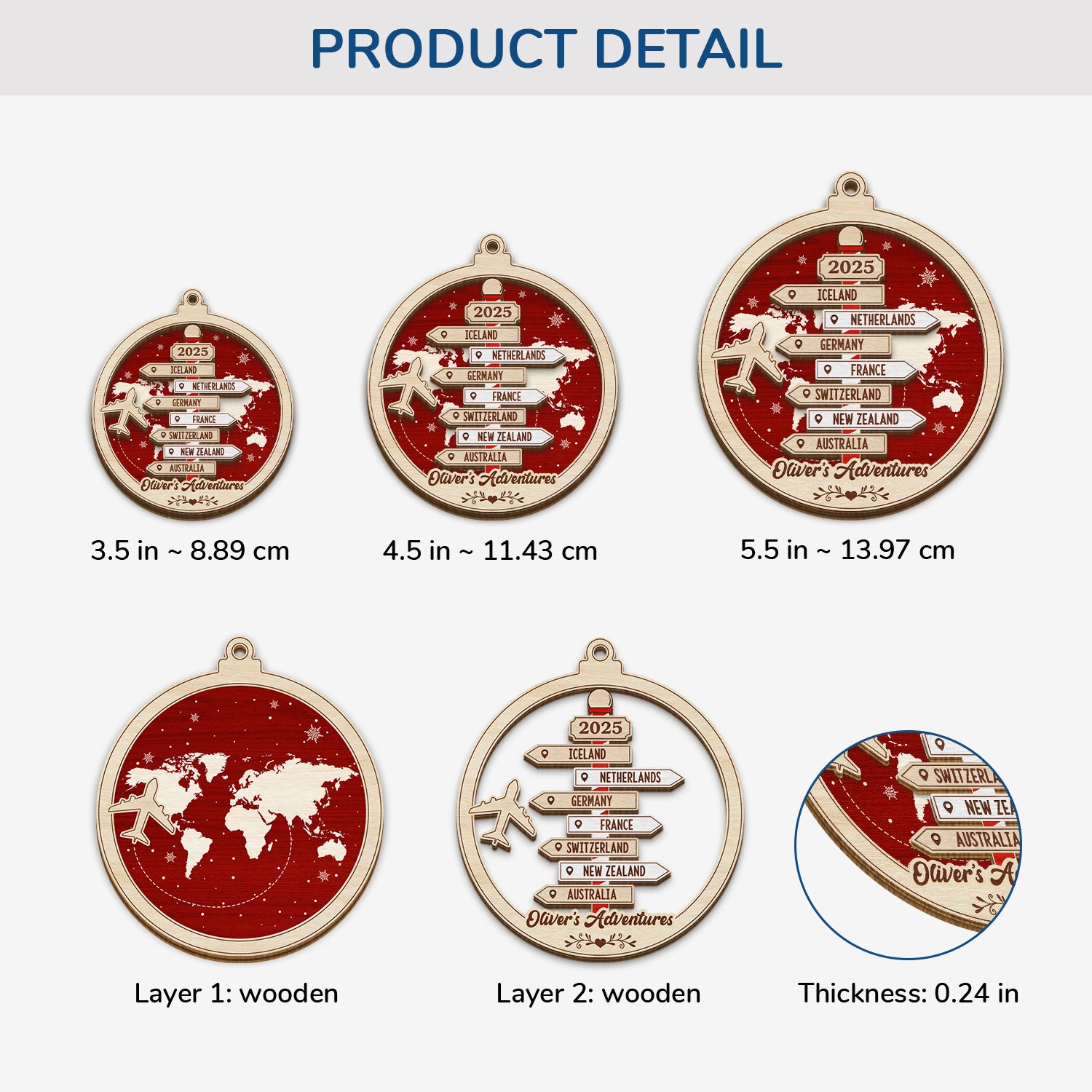 5459OUS3 custom christmas gifts for travelers_ 2 layered wood ornament_s 5459OTTZR