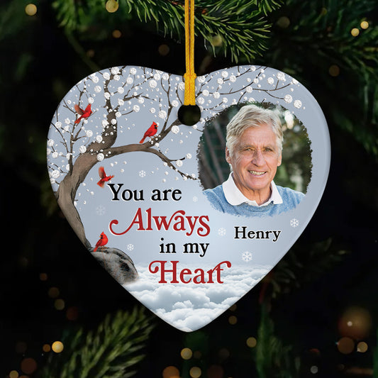 5468OUS1 personalized memorial gift always in my heart picture ornament 5468O3QTB