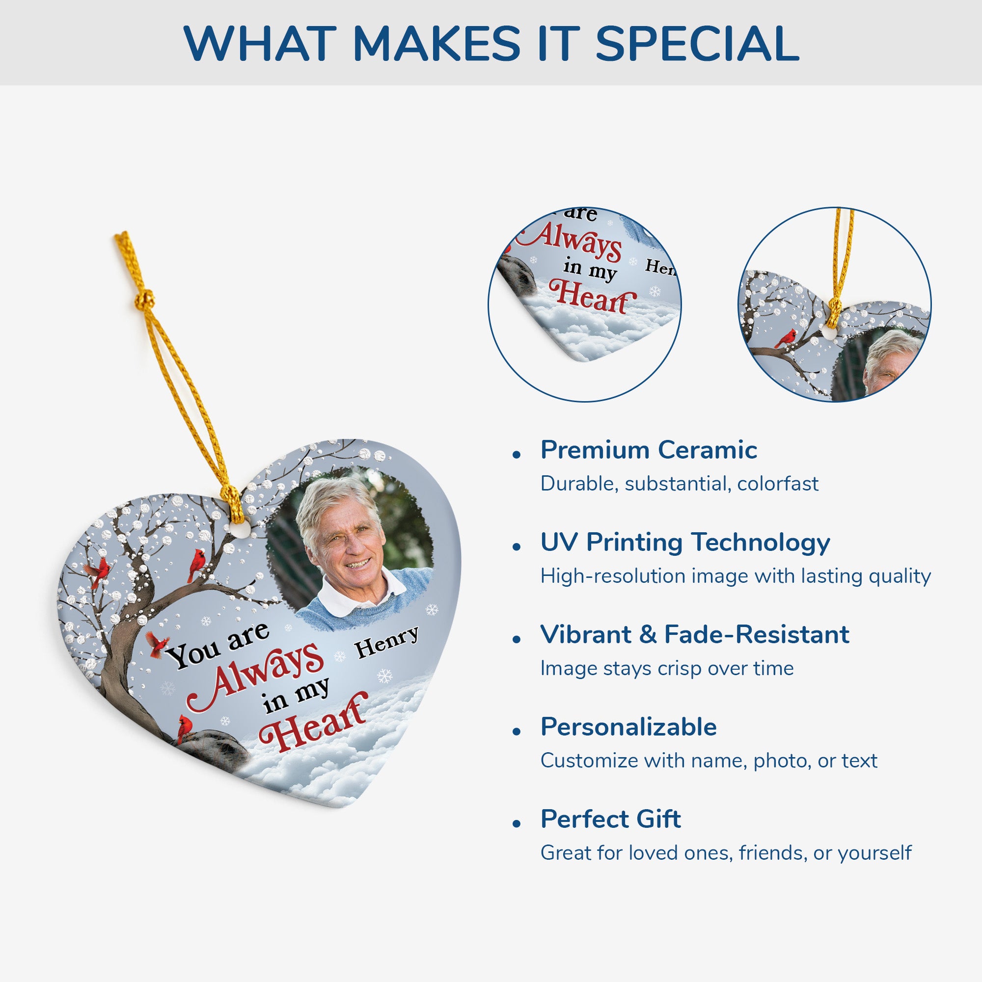 5468OUS4 personalized memorial gift always in my heart picture ornament 5468O3QTB