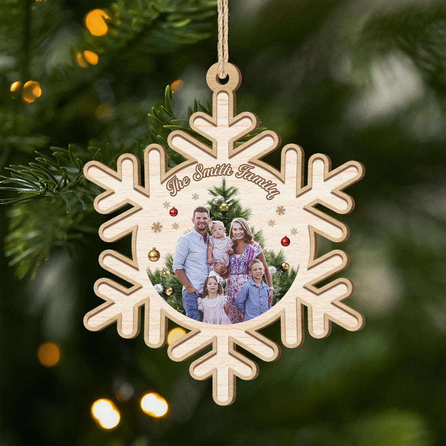5479OUS1 custom family christmas gifts 1 layered wood photo ornament_s 5479OKQQI