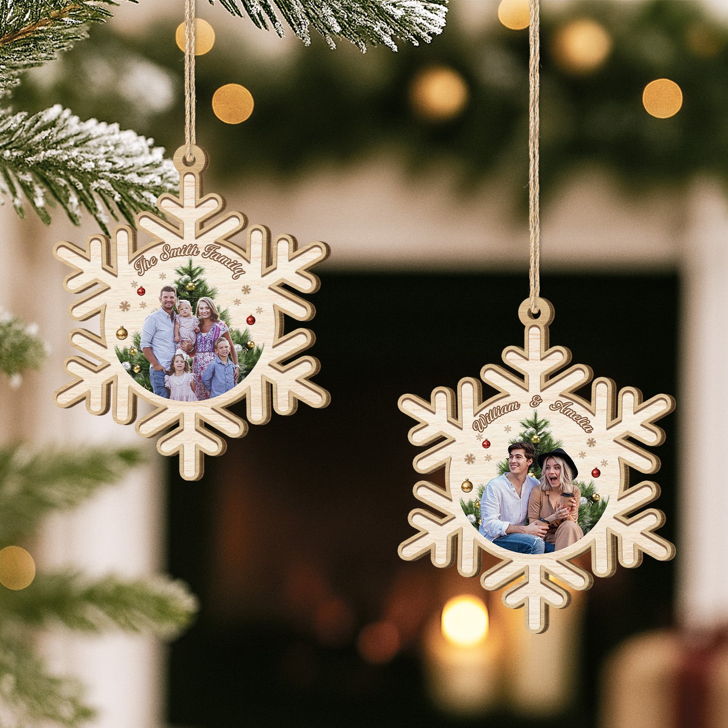 5479OUS2 custom family christmas gifts 1 layered wood photo ornament_s 5479OKQQI