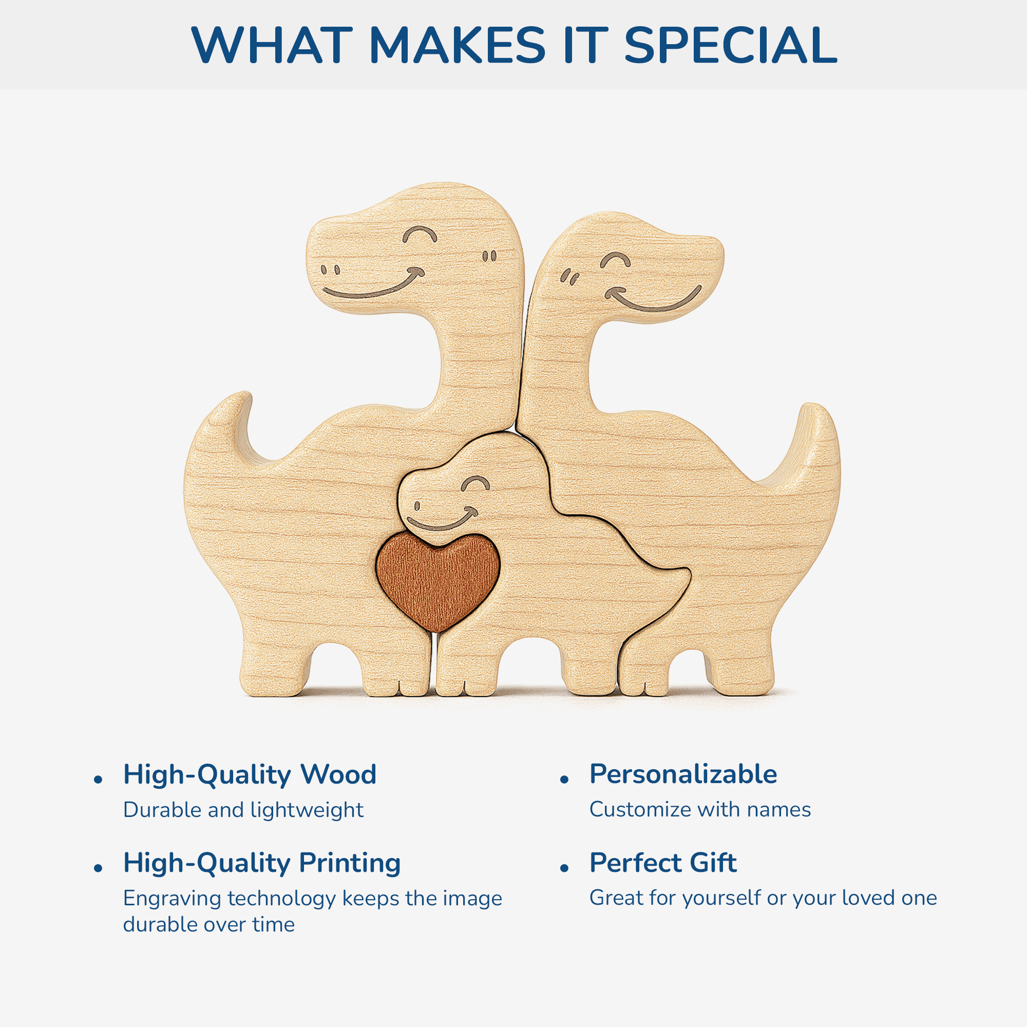 5487QUS4 personalized family gifts dinosaur family wooden puzzles 5487Q