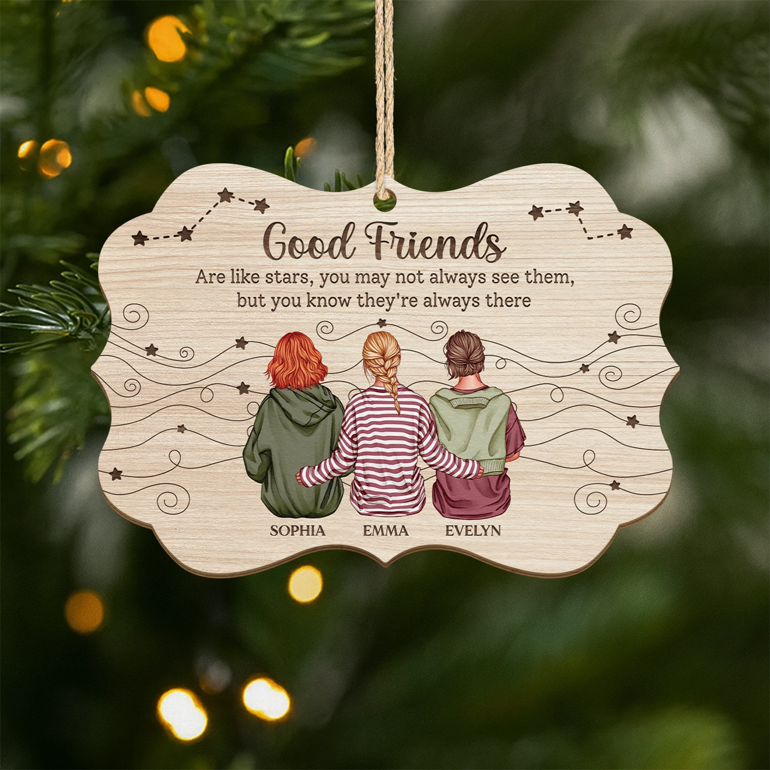 5488OUK1 personalized best friend gifts 1 layered wood xmas ornaments 5488OTYZF