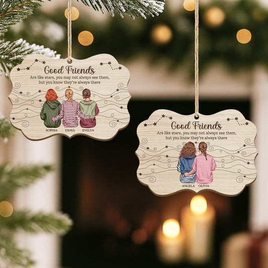 5488OUK2 personalized best friend gifts 1 layered wood xmas ornaments 5488OTYZF