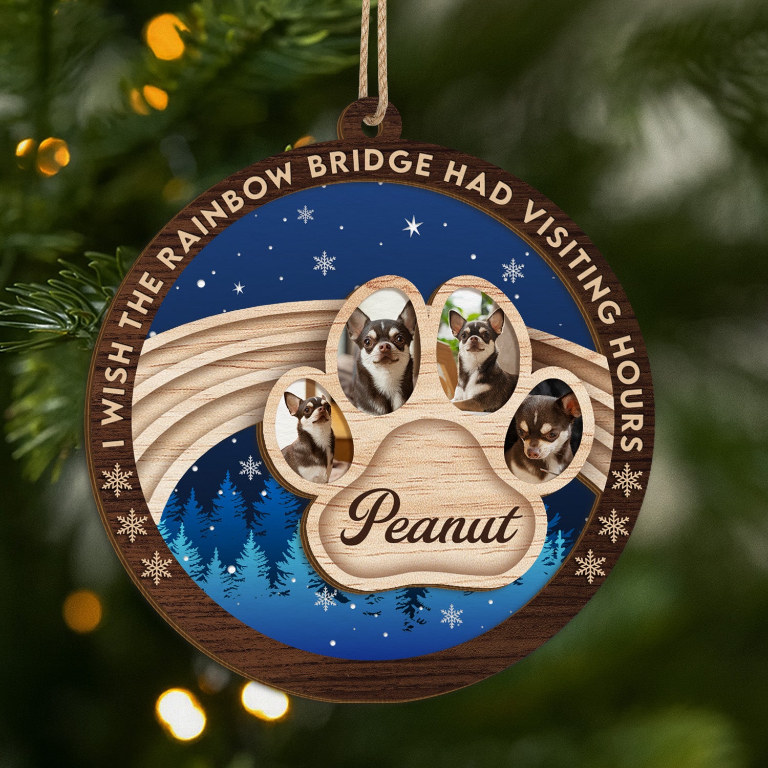 5491OUS1 personalized pet memorial gifts 2 layered wood ornaments 5491O6HQC