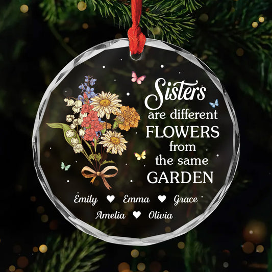 5497OUS1 custom glass ornaments sisters are different flowers from the same garden 5497O6QTA