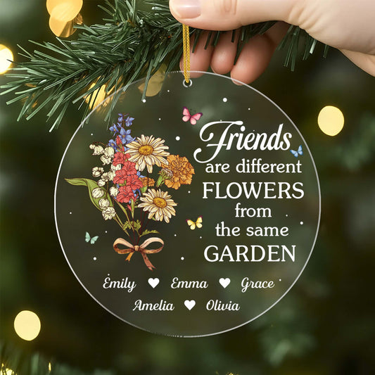 5497OUS2 custom acrylic ornament sisters are different flowers from the same garden 5497O6QTA