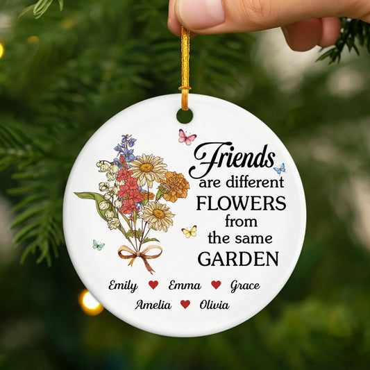 5497OUS2 custom ceramic ornament sisters are different flowers from the same garden 5497O6QTA