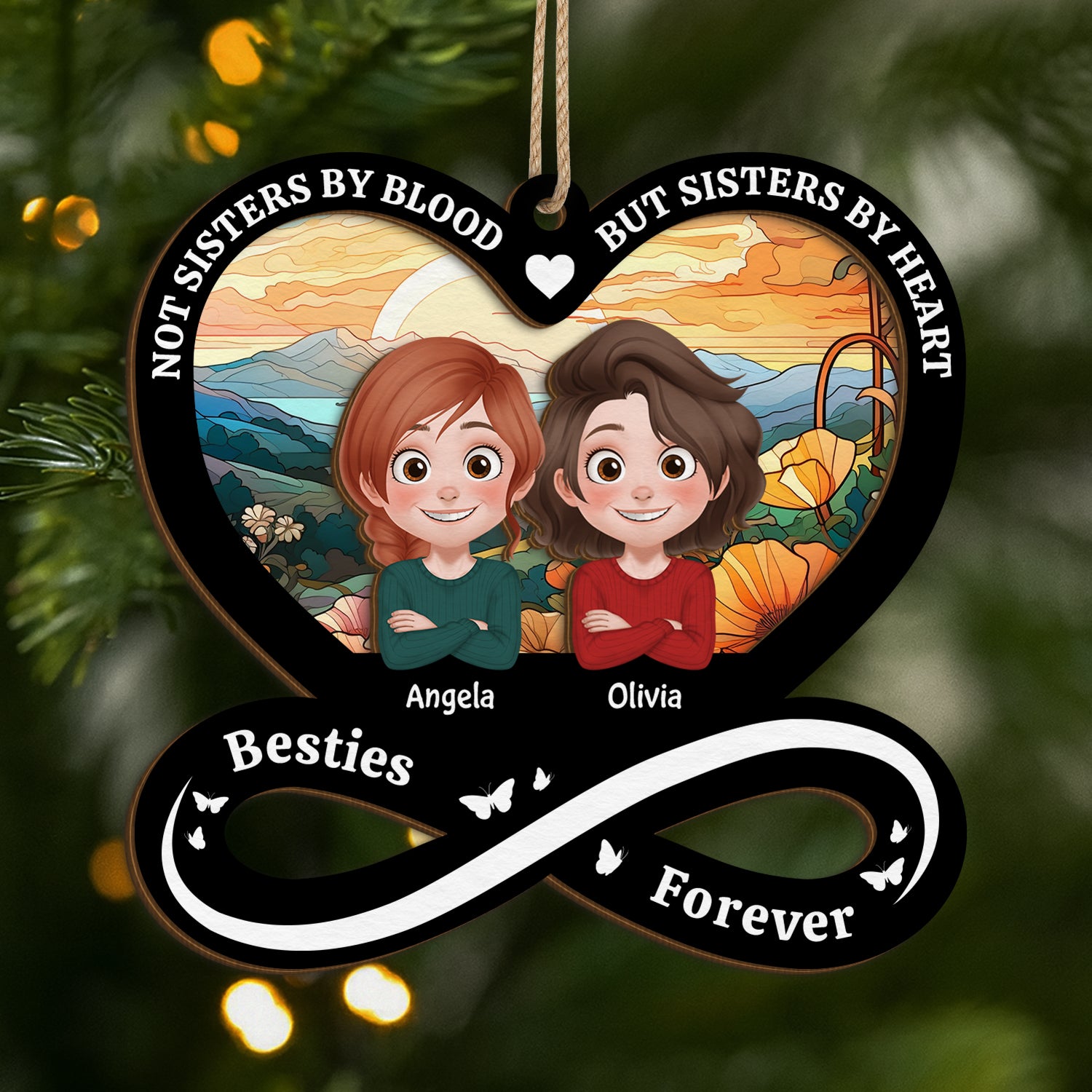 5504OUS1 personalized besties gifts 2 layered wooden ornaments 5504O8LNG