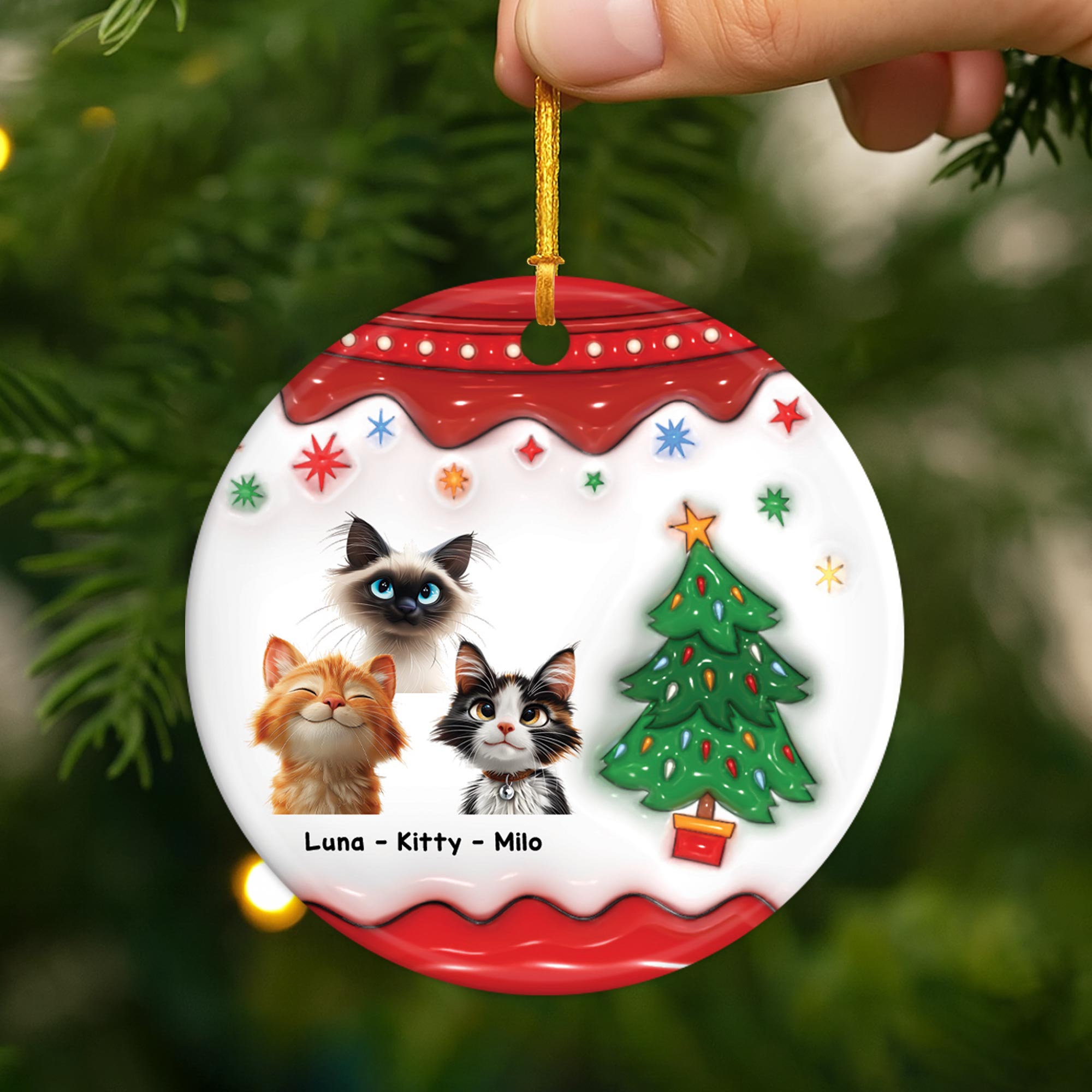 5506OUS2 custom gifts for cat owners ceramic christmas tree ornaments 5506OTTAC