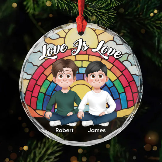 5509OUK1 personalized gifts for couples love is love glass ornament 5509O8ZZG