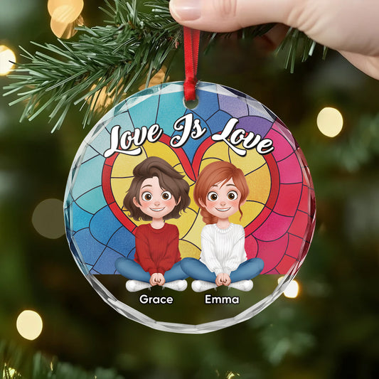 5509OUK2 personalized gifts for couples love is love glass ornament 5509O8ZZG