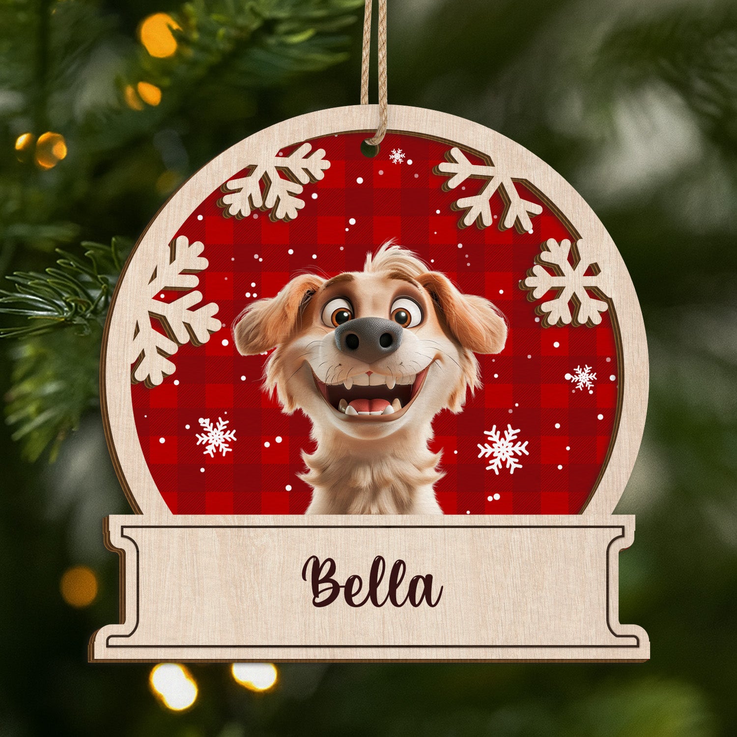 5510OUK1 personalized dog gifts for humans 2 layered wooden xmas ornaments 5510OKZAC