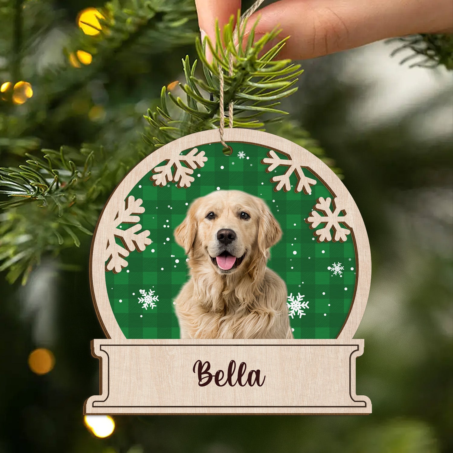 5510OUK2 personalized dog gifts for humans 2 layered wooden xmas ornaments 5510OKZAC