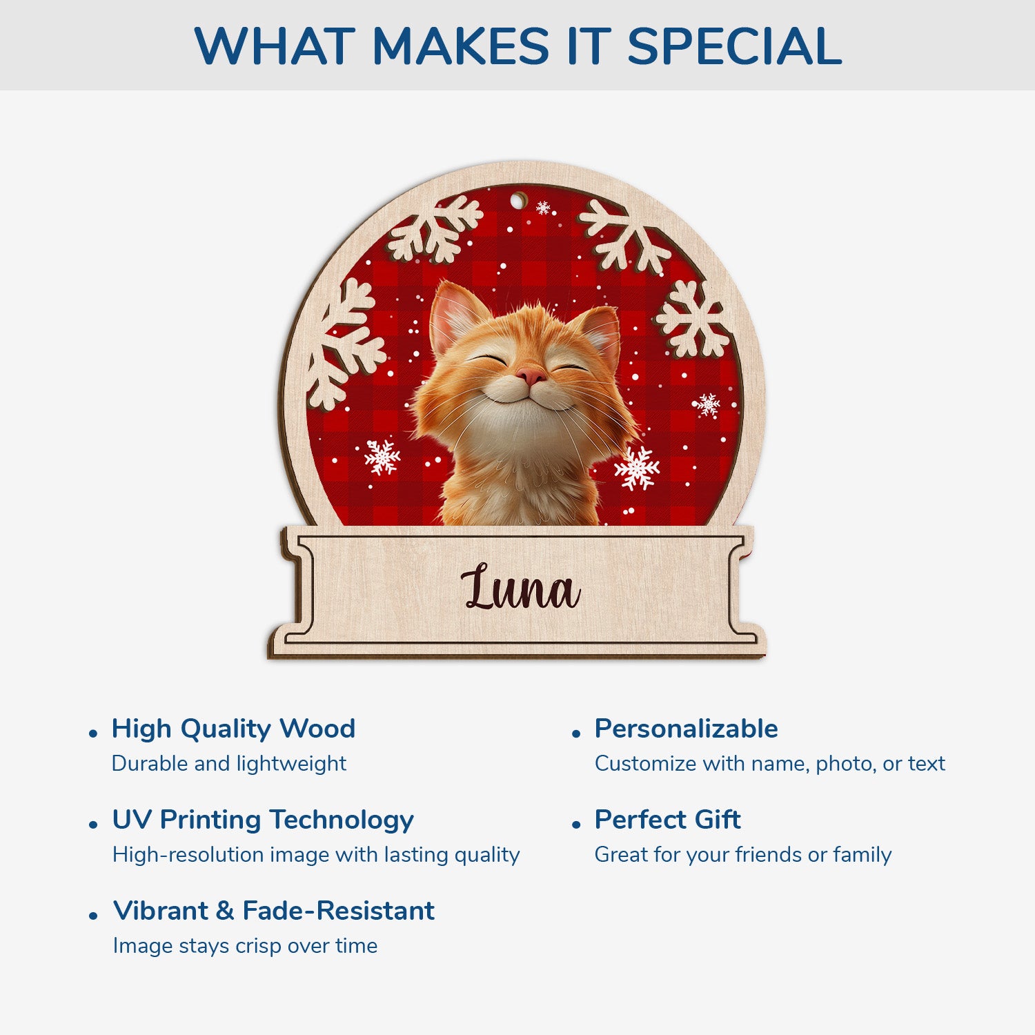 5510OUK4 personalized cat gifts for humans 2 layered wooden xmas ornaments 5510OKZAD