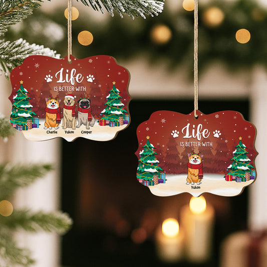 5511OUS2 custom gifts for dog owners 1 layered wooden xmas ornaments 5511OTLMC