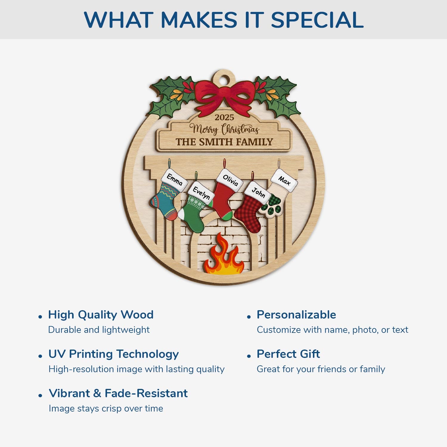 5512OUS4 personalized family christmas gifts 2 layered wooden ornaments 5512OTQAI