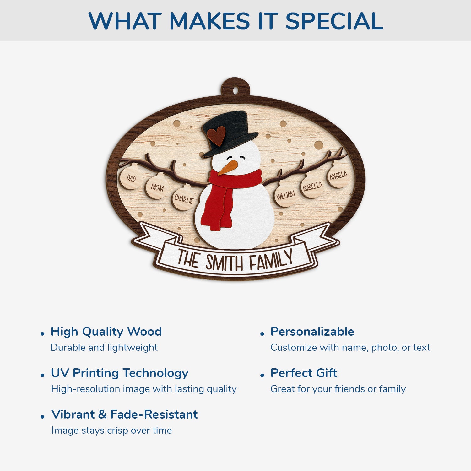 5521OUS4 custom family xmas gifts 2 layered wooden snowman ornaments_ 5521OTTQI