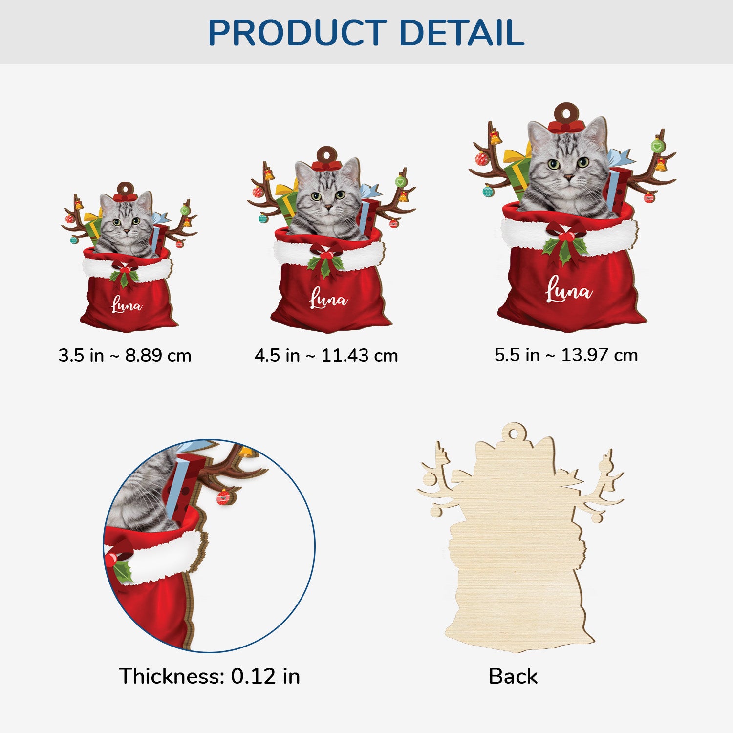 5522OUS3 personalized cat lover gifts 1 layered wooden christmas ornaments 5522O8LAD